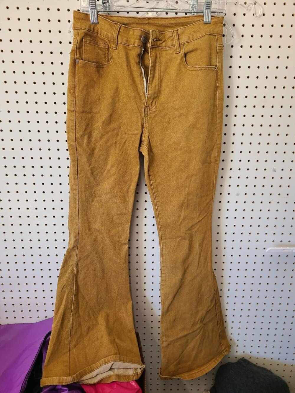 Gilipur Womens Yellow Flared Jeans Size MH1025 Cotton Blend
